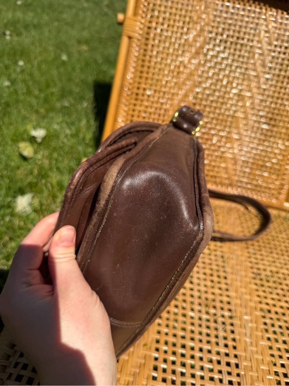 Vintage Coach Rambler Turn Lock Crossbody Bag Glove Tanned Leather Brown - Picture 7 of 16
